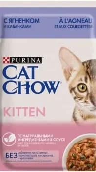 Cat Chow Kitten. з ягням та кабачком в желе 85 г