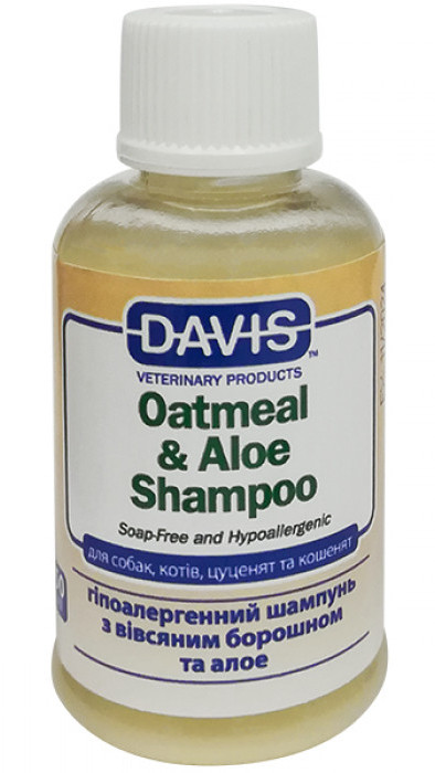 Davis Вівсяне борошно з алое (Oatmeal&Aloe) 12:1 шампунь для собак і котів, 50 мл