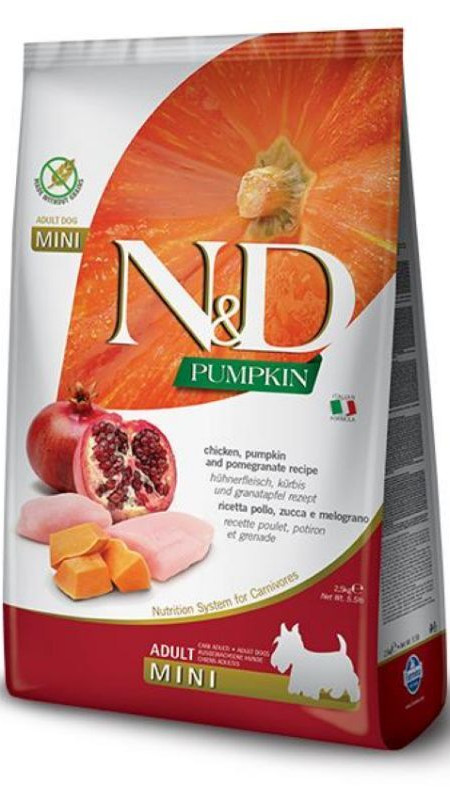 Фарміна дог сух N&D Grain Free PUMPKIN CHIKEN & POMEGRANATE ADULT MINI (7) 33635