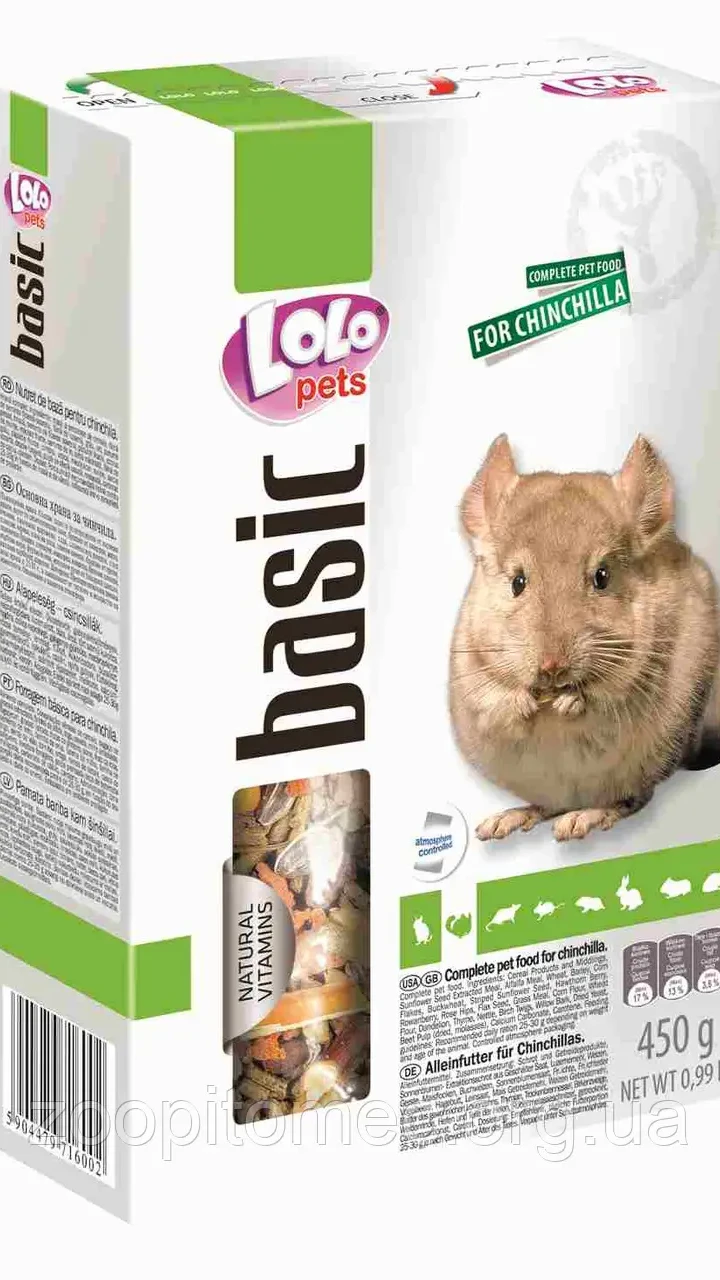 Корм для шиншил 450 г"Lolopets"71600