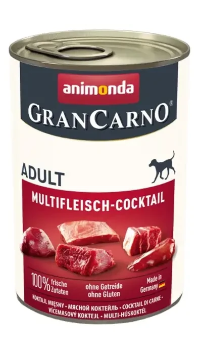 Корм GranCarno Adult Multi Meat Cocktail консервований для собак мультимясний коктейль 400г.