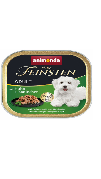 Корм Vom Feinsten Adult консервований для собак з куркою та кроликом 150г.