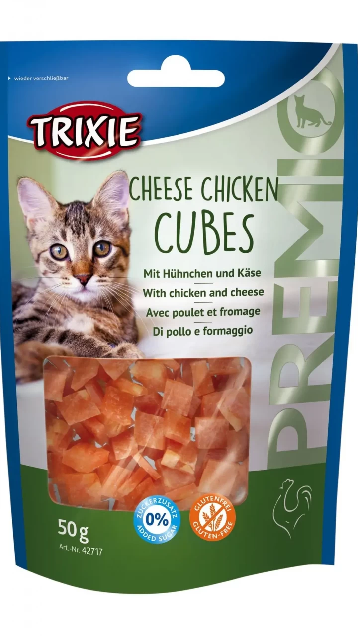 Ласощі для котів "PREMIO Cheese Chicken Cubes"