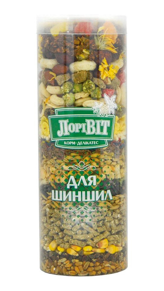 ЛОРІВІТ КОРМ-ДЕЛІКАТЕС для шиншил (прозора туба) 0,4кг