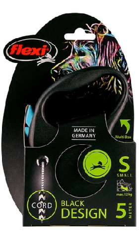 Рулетка Flexi BLACK DESIGN S 5м (трос) синій