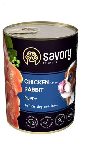 Savory Dog All breeds Puppy з кроликом 400 гр