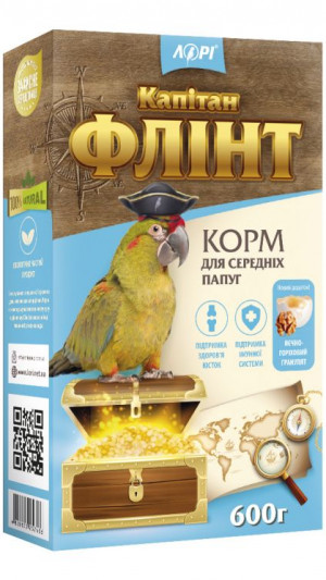 ПЕ Флінт корм д/середніх папуг 600 г