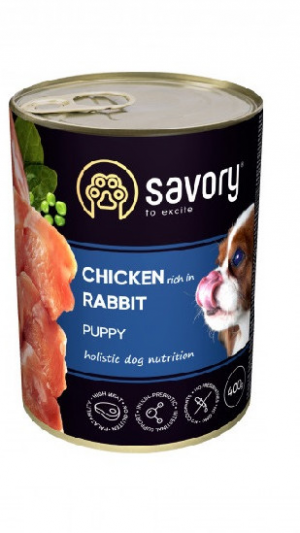 Savory Dog All  breeds Puppy з кроликом 400 гр